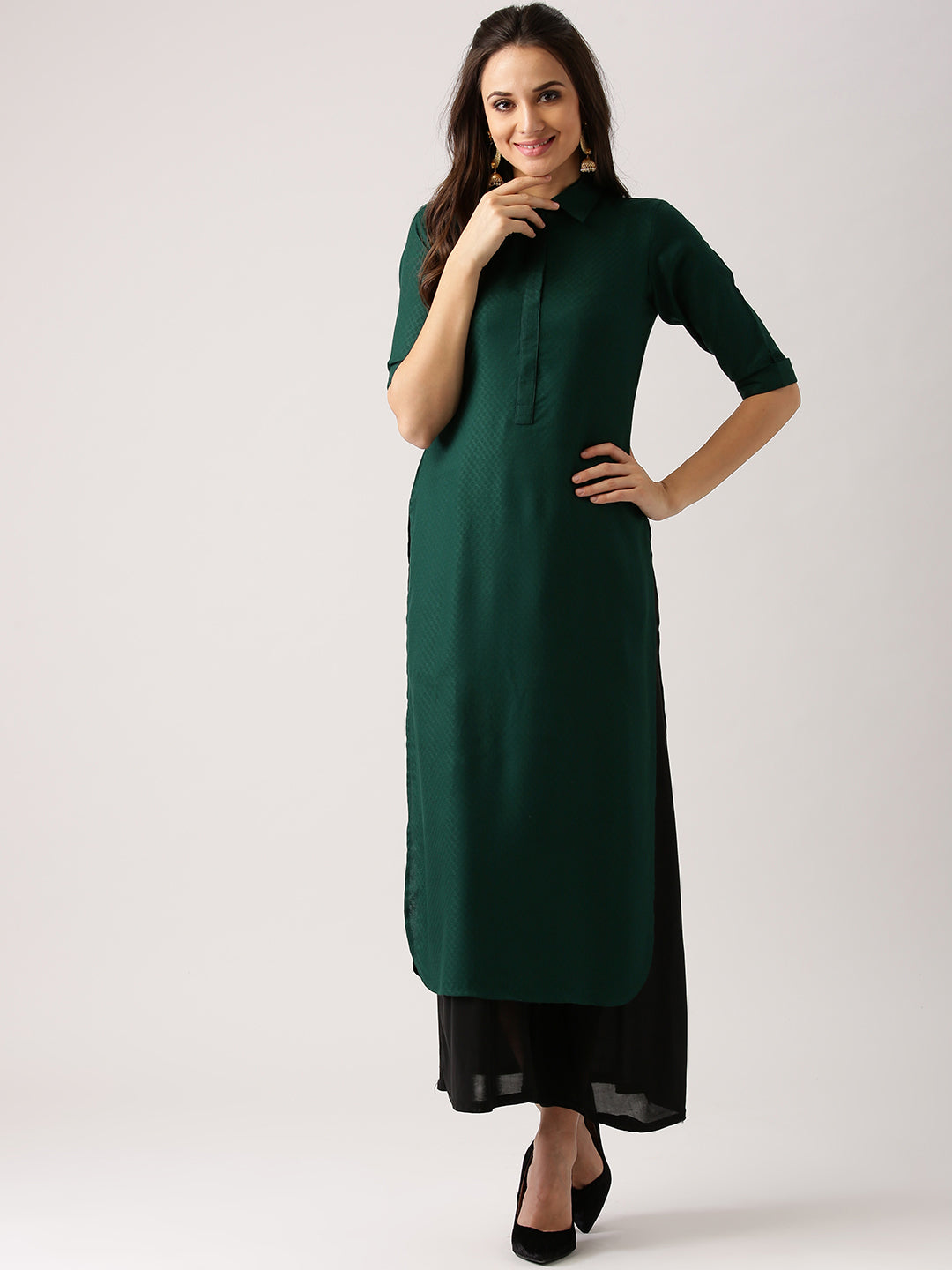 Women Sea Green Office wear Kurti