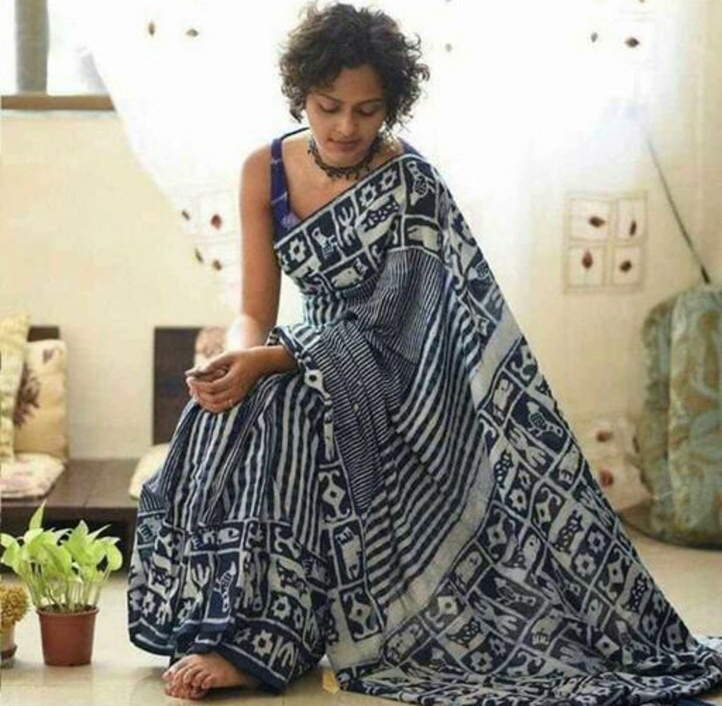 Women's Designer Cotton Printed Saree