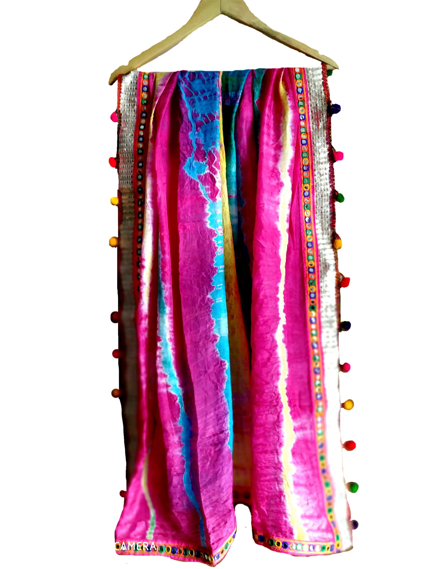 Runjhun Multicolored Bandhani Silk Dupatta