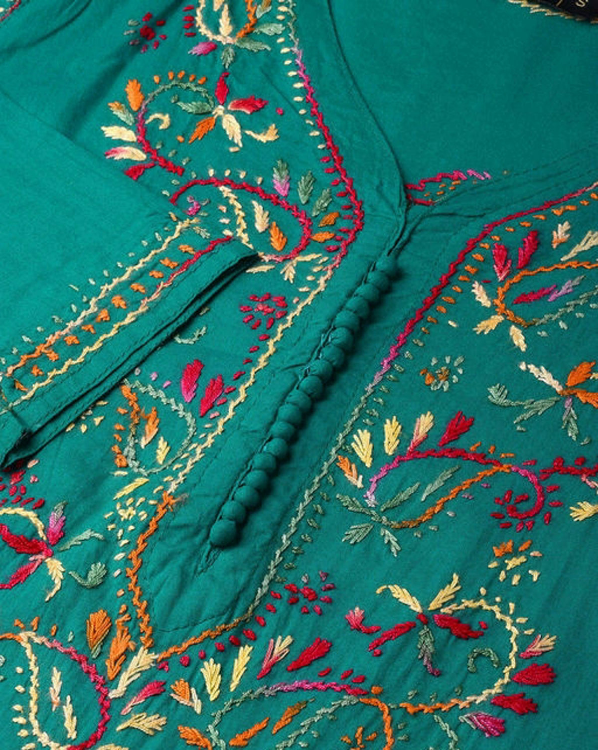 Sea Green Cotton Chikan Kurta