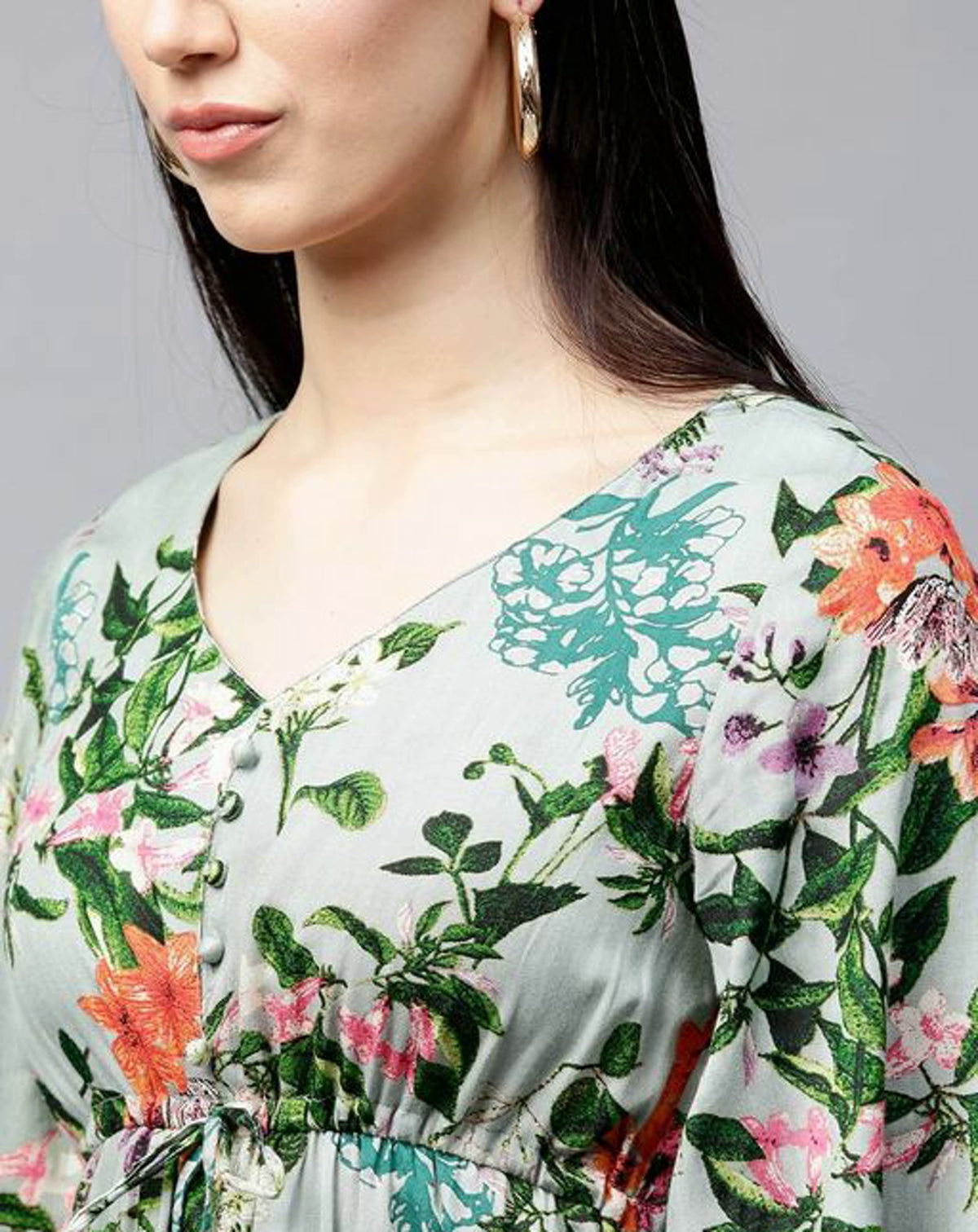 Women's Pretty Floral A Line Maxi Dress