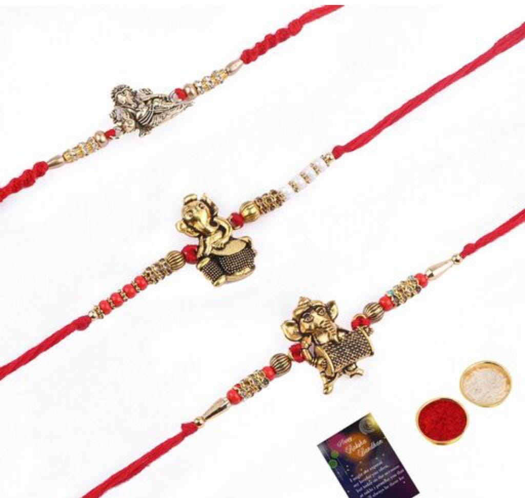 Ganpati Rakhi Set with Raksha Bandhan GreetingCard