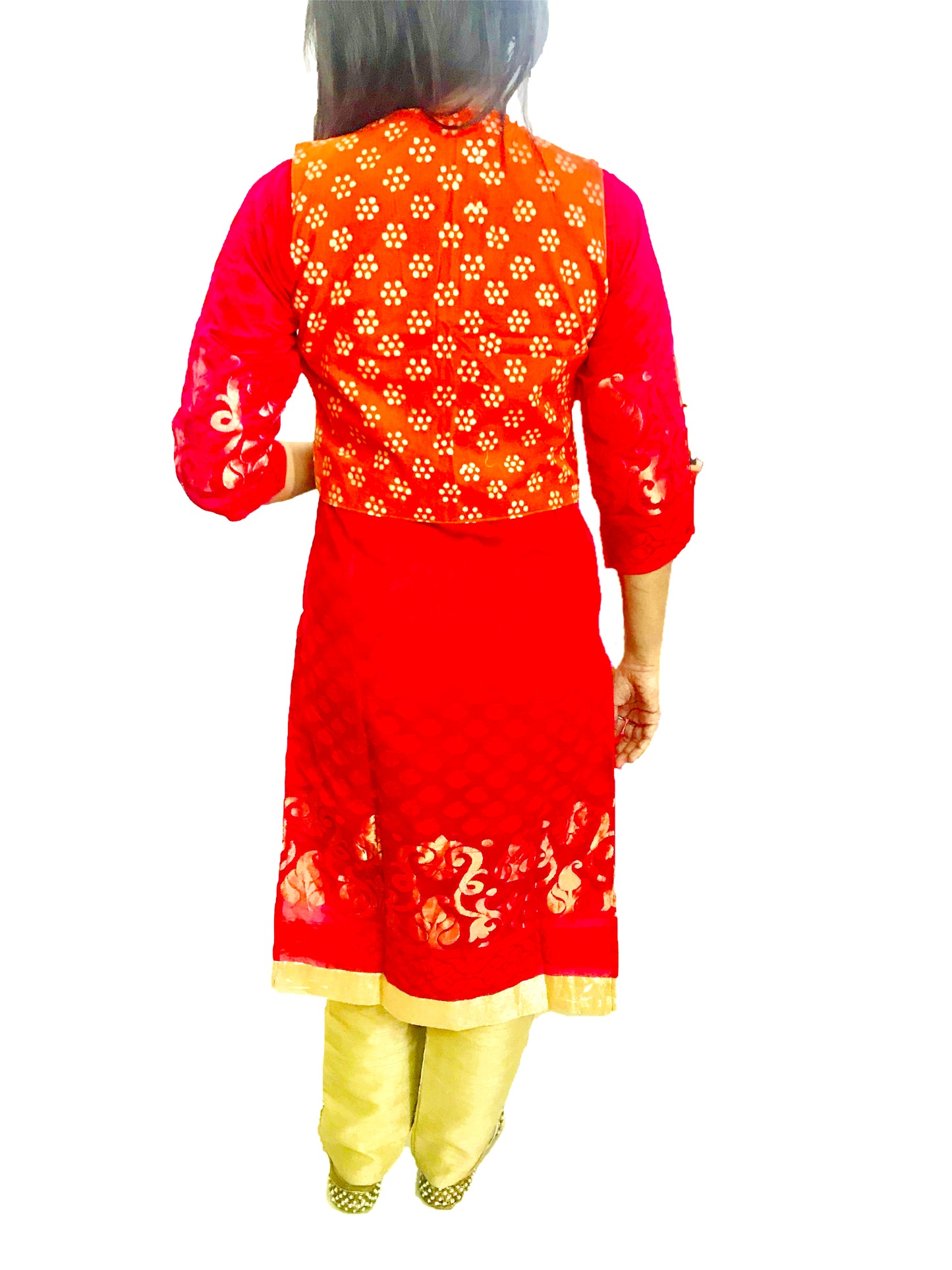 Runjhun Orange Batik Koti