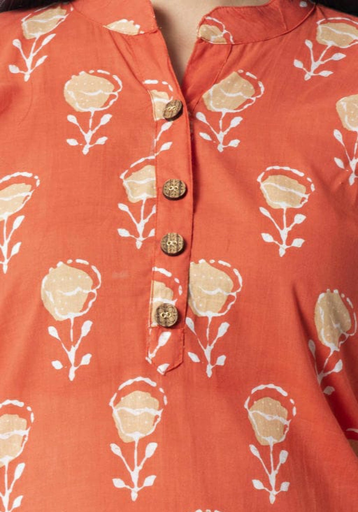 Women's Printed Cotton Office Wear Kurta Set