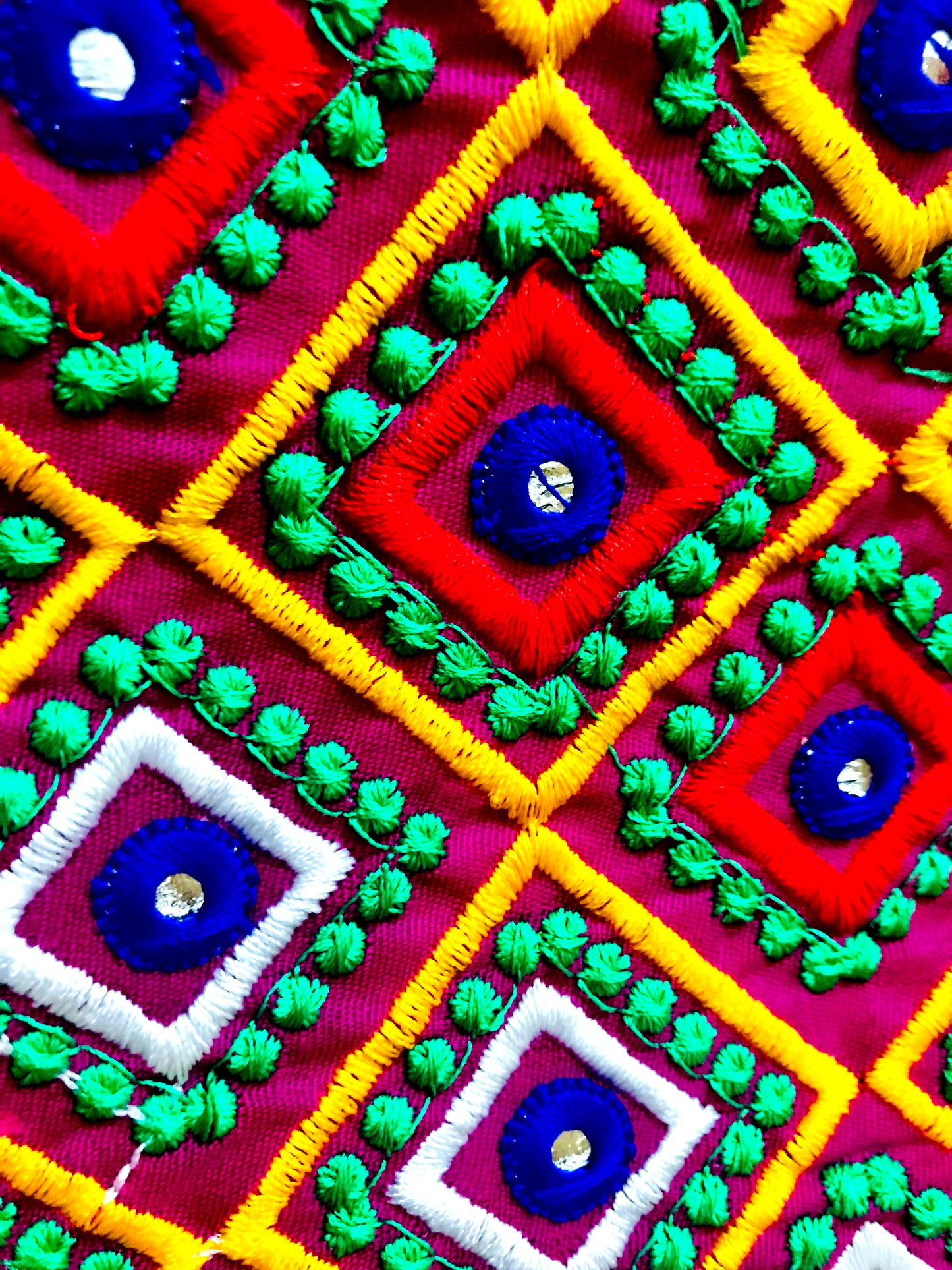 Runjhun Pink Embroidered Barfi Mirror Koti