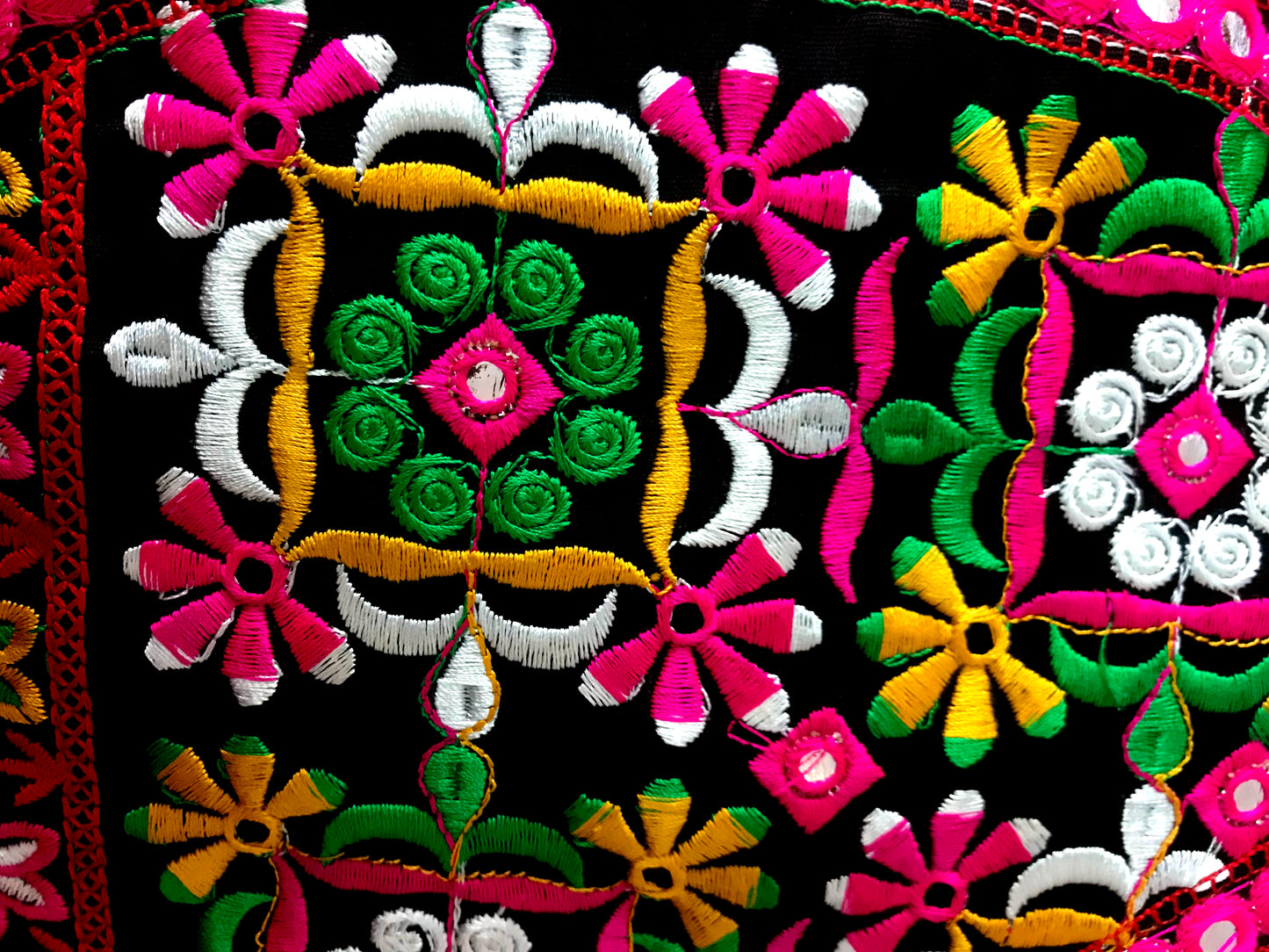 Runjhun Black Phulkari Mirror Koti