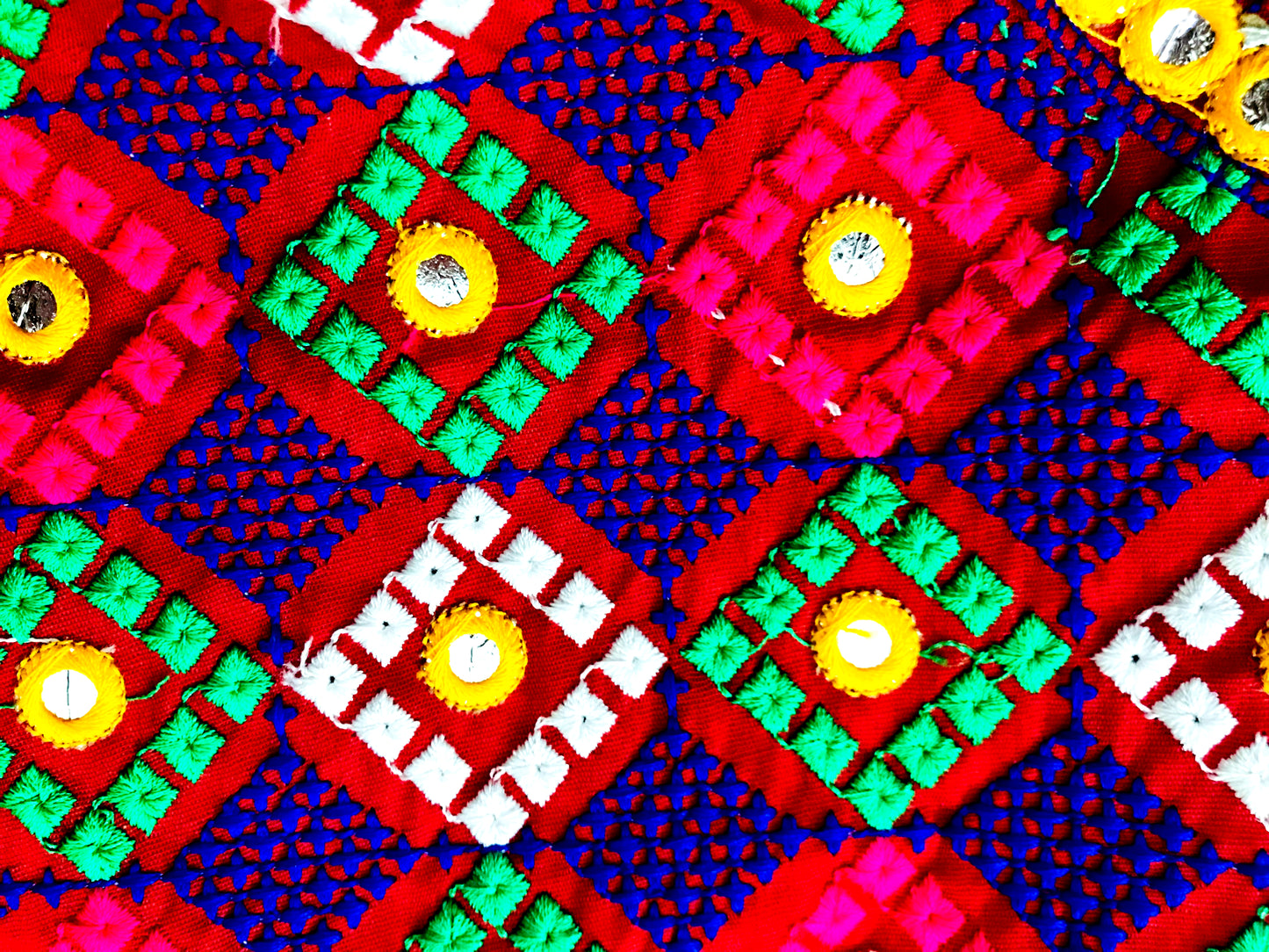 Runjhun Red Cross Stitch Mirror Koti