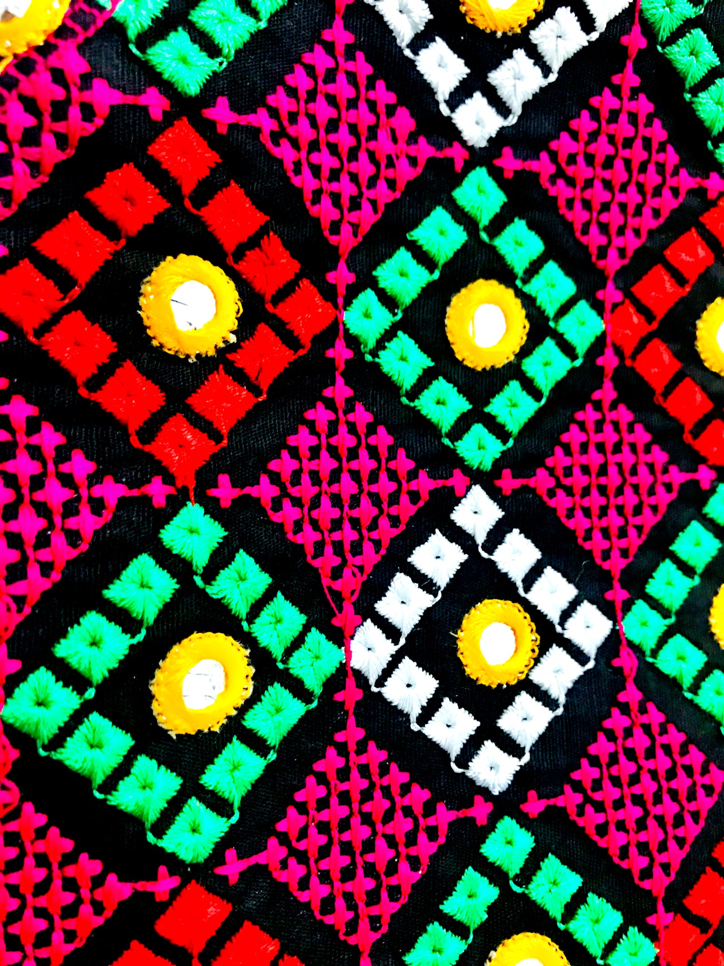 Runjhun Black Cross Stitch Mirror Koti