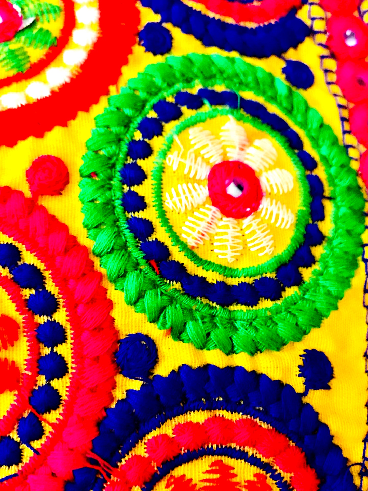 Runjhun Yellow Rangoli Mirror Koti