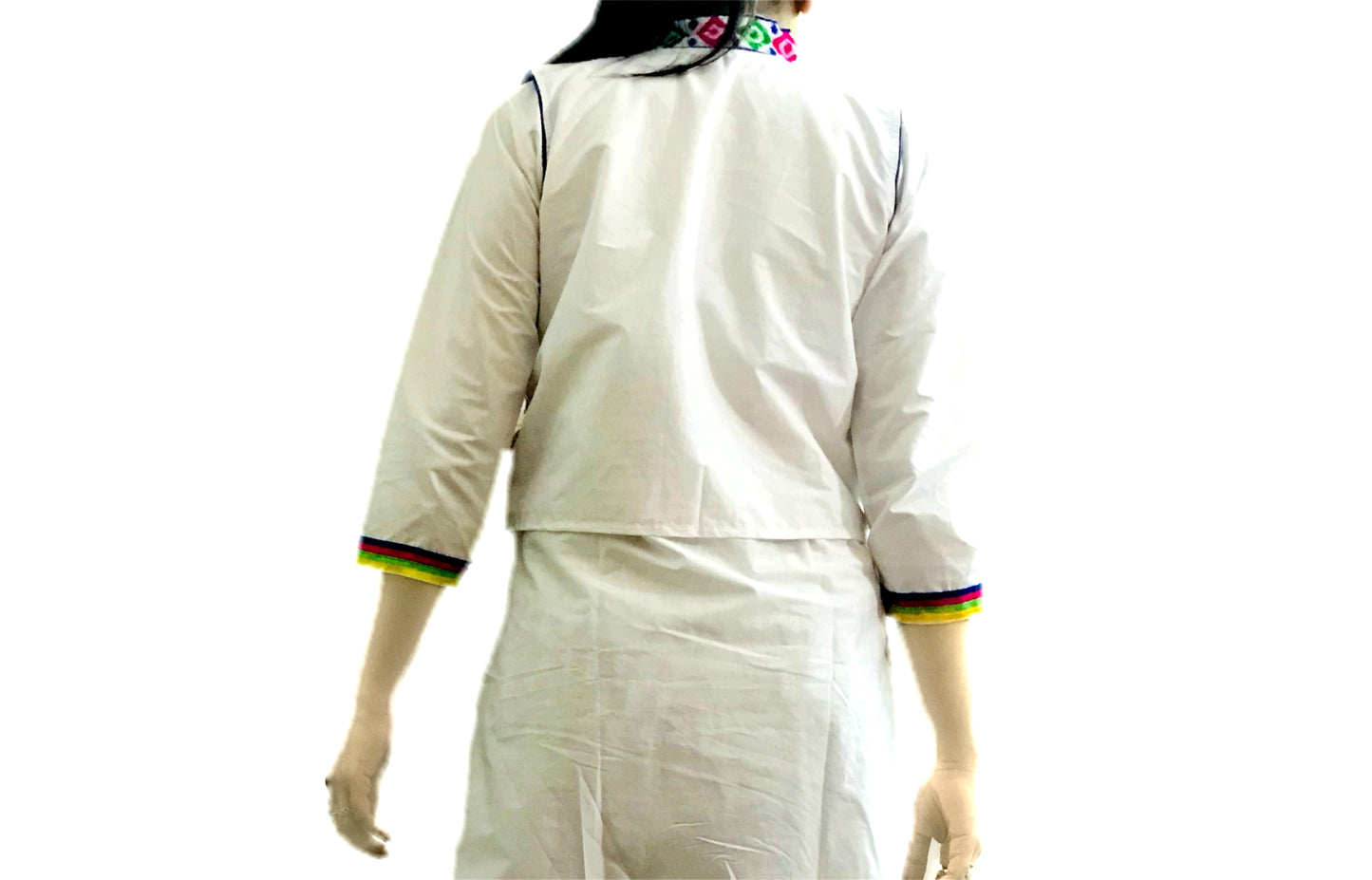 Runjhun Designer White Gujarati Kurta with Koti