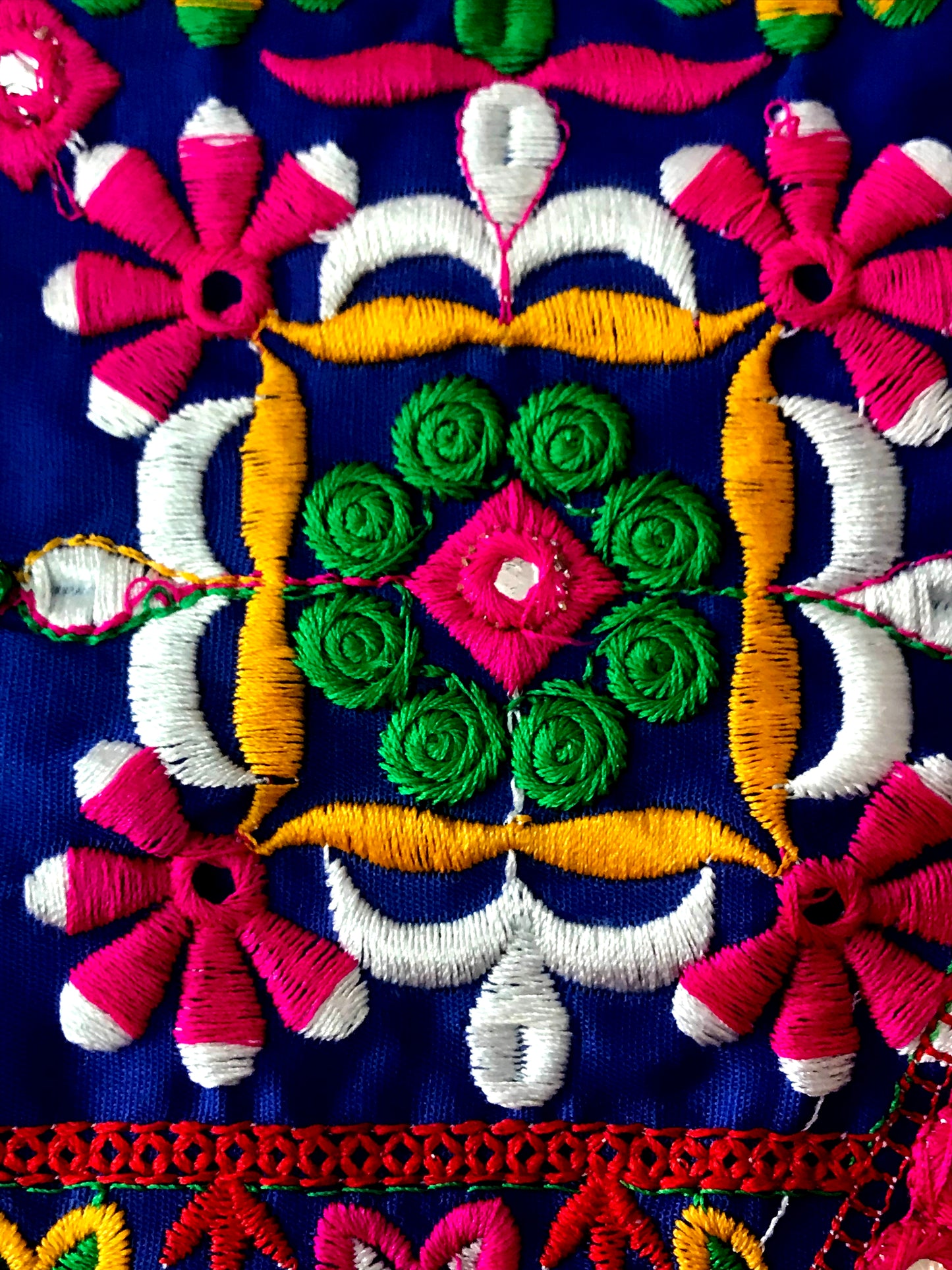 Runjhun Blue Phulkari Mirror Koti