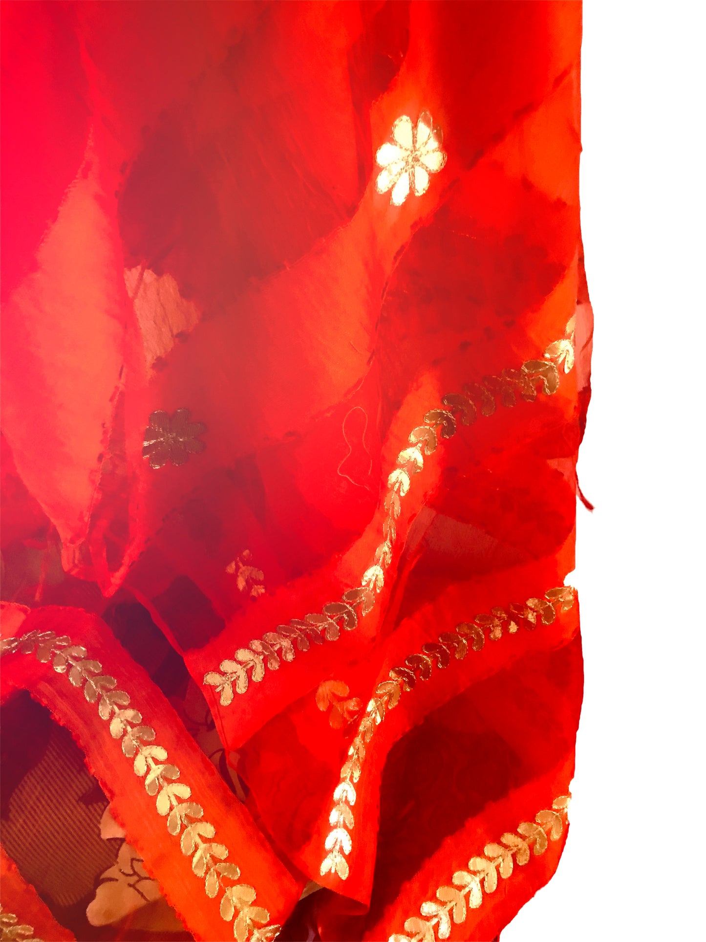 Runjhun Orange Organza Gotta Patti Dupatta