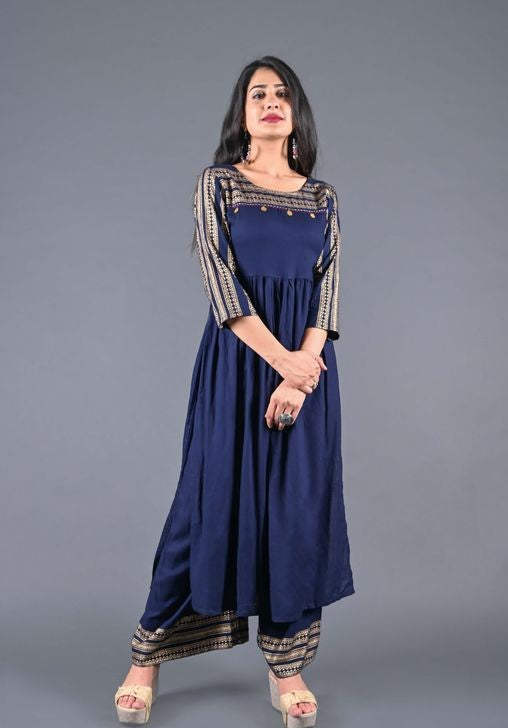 WOMEN'S STYLISH KURTA SET WITH PALAZZOS