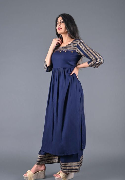 WOMEN'S STYLISH KURTA SET WITH PALAZZOS
