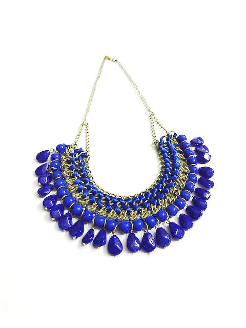 Runjhun Ethnic blue beads neckpiece