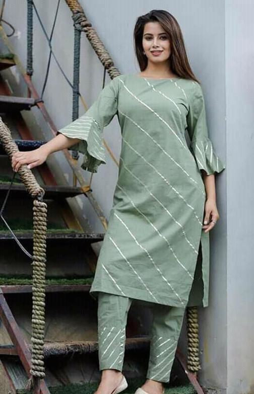 Women's Pastel Green Kurta Set with Pants