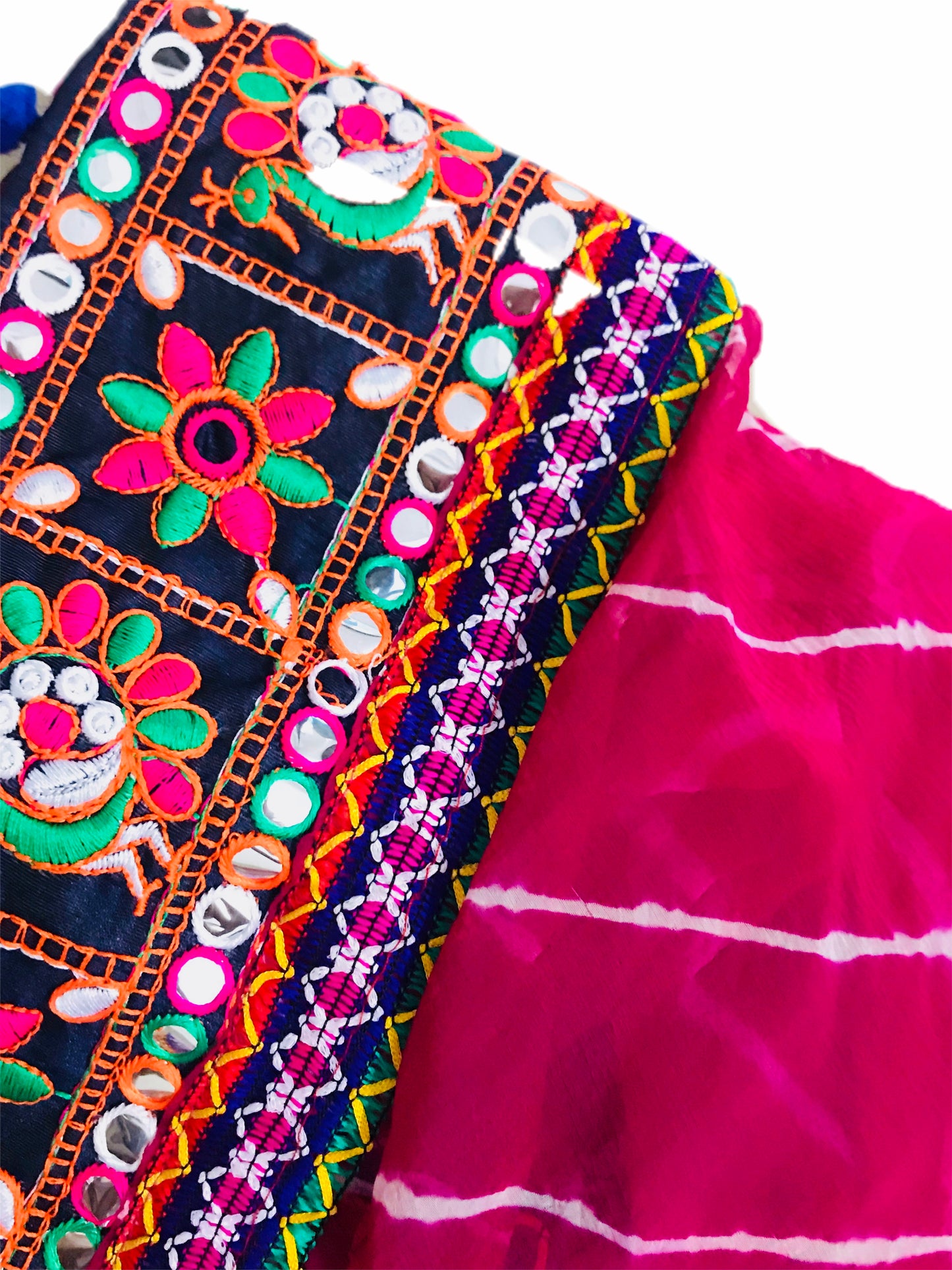 Runjhun Chiffon Designer Leheriya Pink Dupatta