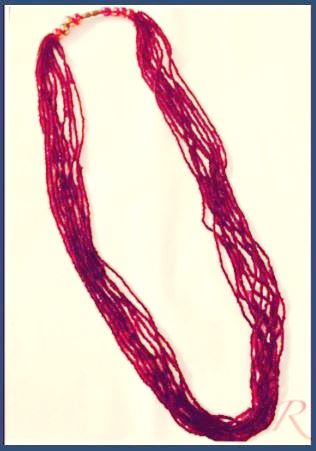 Runjhun Multilayered Maroon Neckpiece