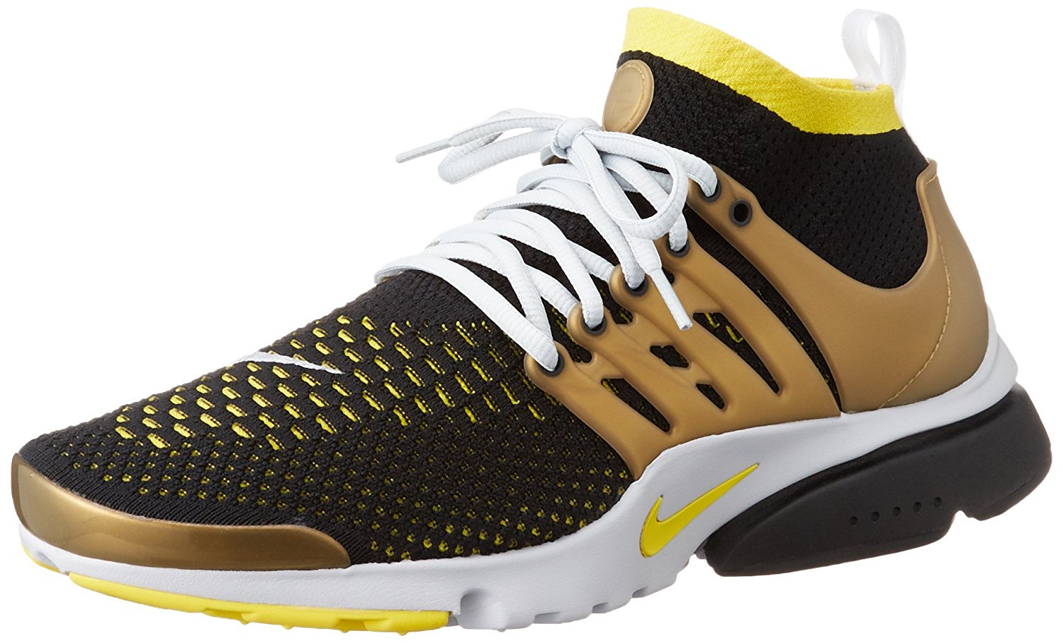 Nike Men's Air Presto Flyknit Ultra, BLACK/YELLOW STARK-METALLIC