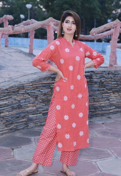 Trendy Cotton Kurtas with Palazzos