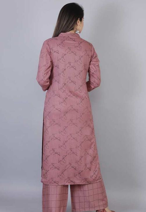 PINK PRINTED KURTA SET