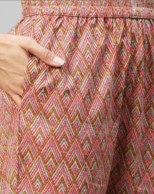 Urban Wardrobe's Printed Green Cotton Kurta Set