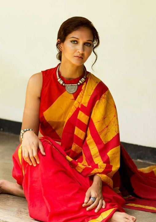Red Cotton Printed Saree