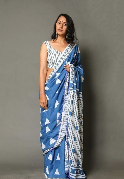 Designer Printed Cotton Saree