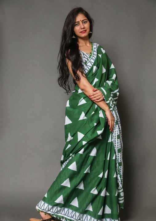 DESIGNER COTTON PRINTED SAREE