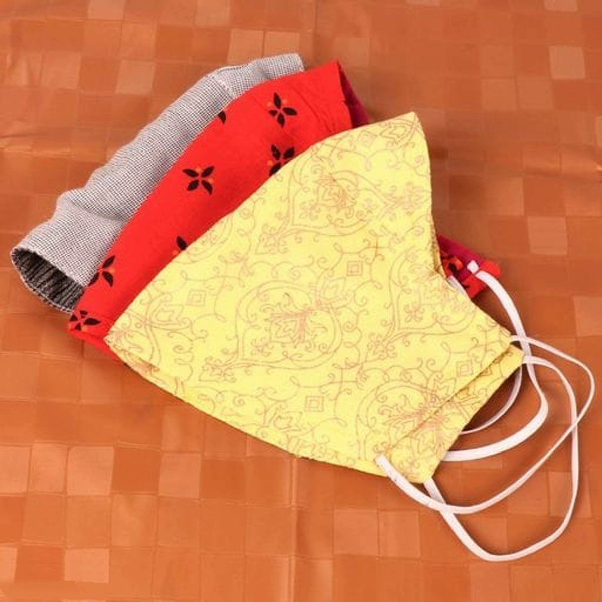 Unisex Set of 3 Printed Reusable Protective Outdoor Face Masks