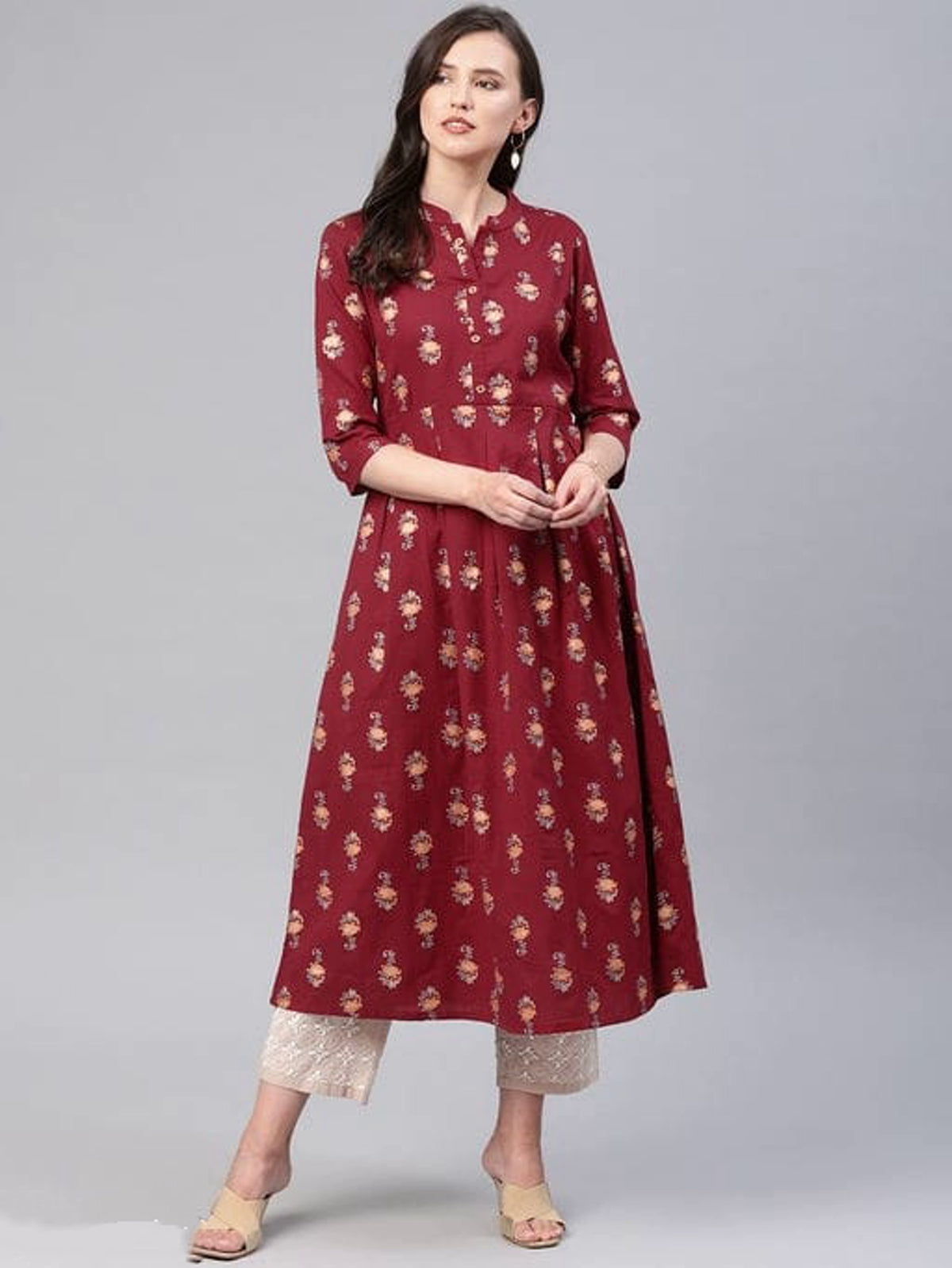 Women's Floral Printed Cotton Kurta