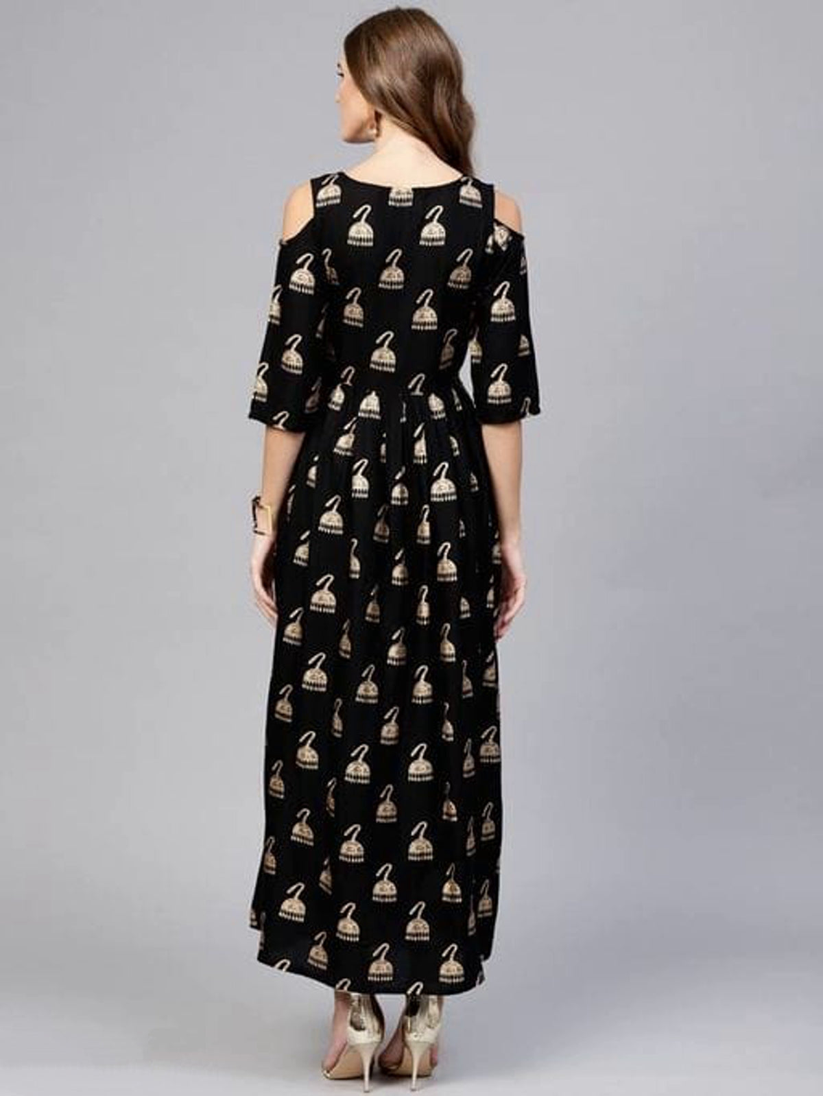 Ever Stylish Woman's Black Cold Shoulder Dress