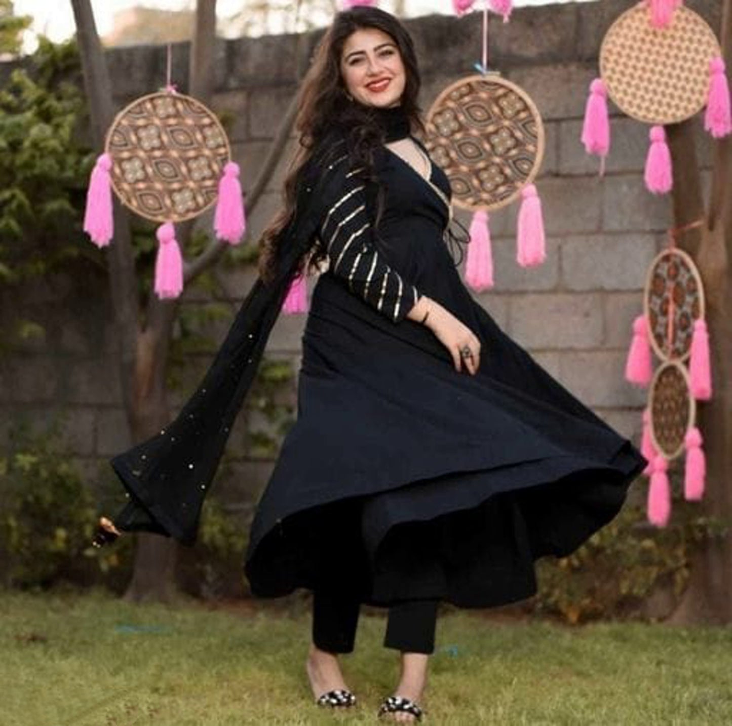 Designer Black Anarkali Kurta Set