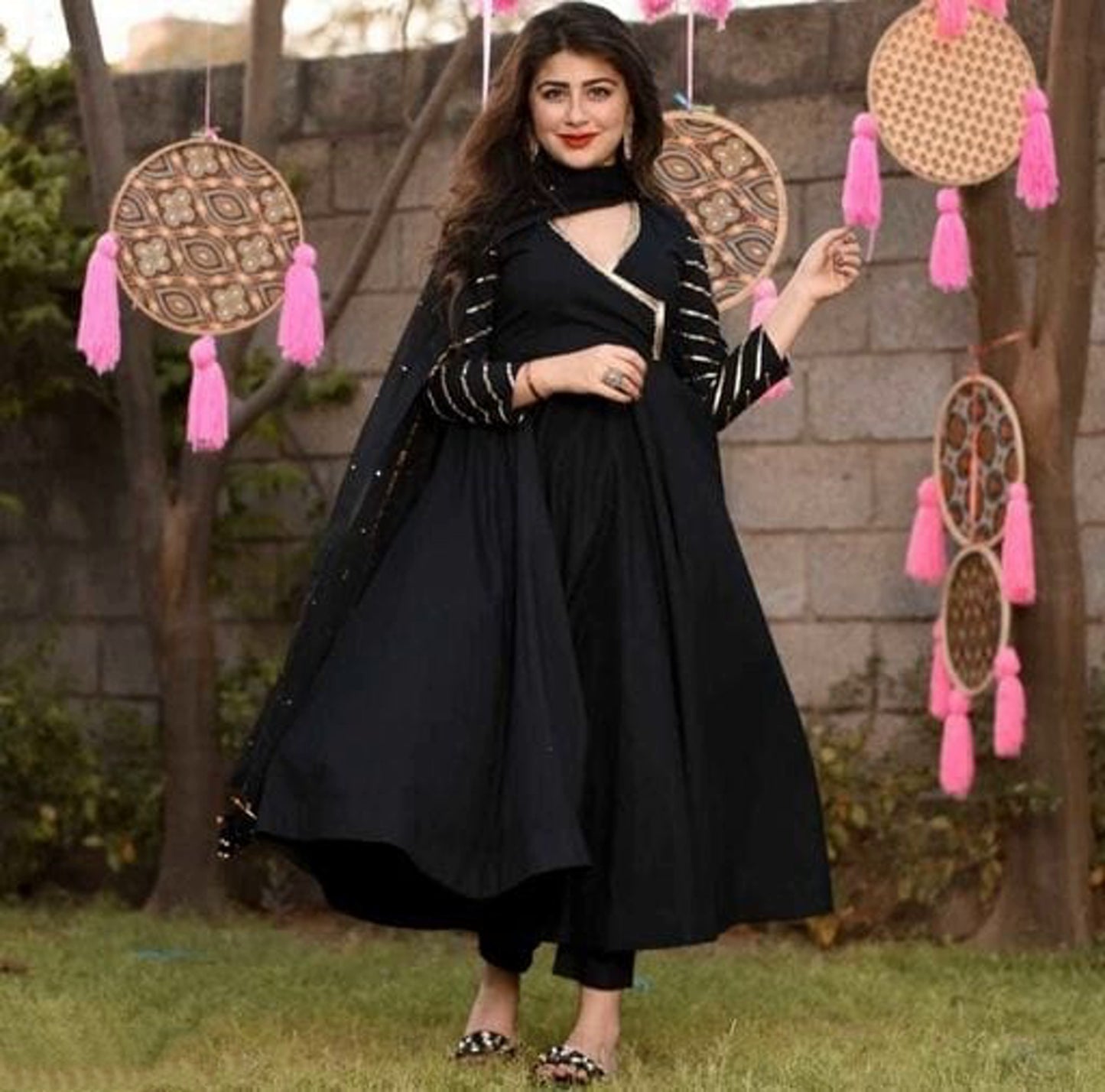 Designer Black Anarkali Kurta Set