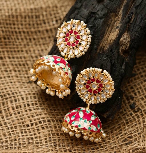 Meenakari Jhumka Earrings