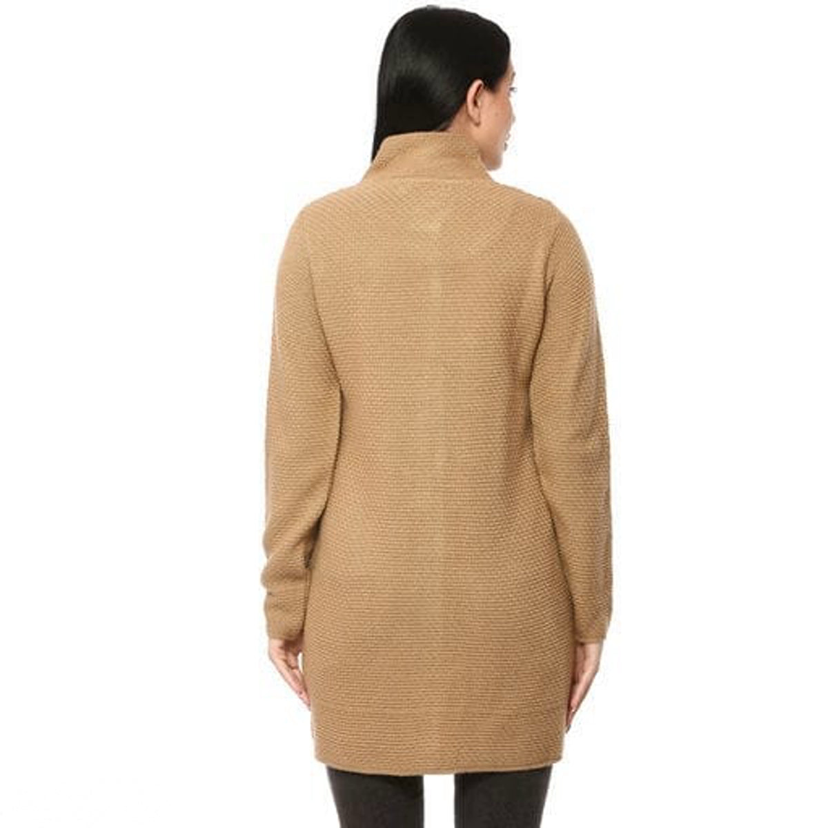Women's Beige Self Design Sweater