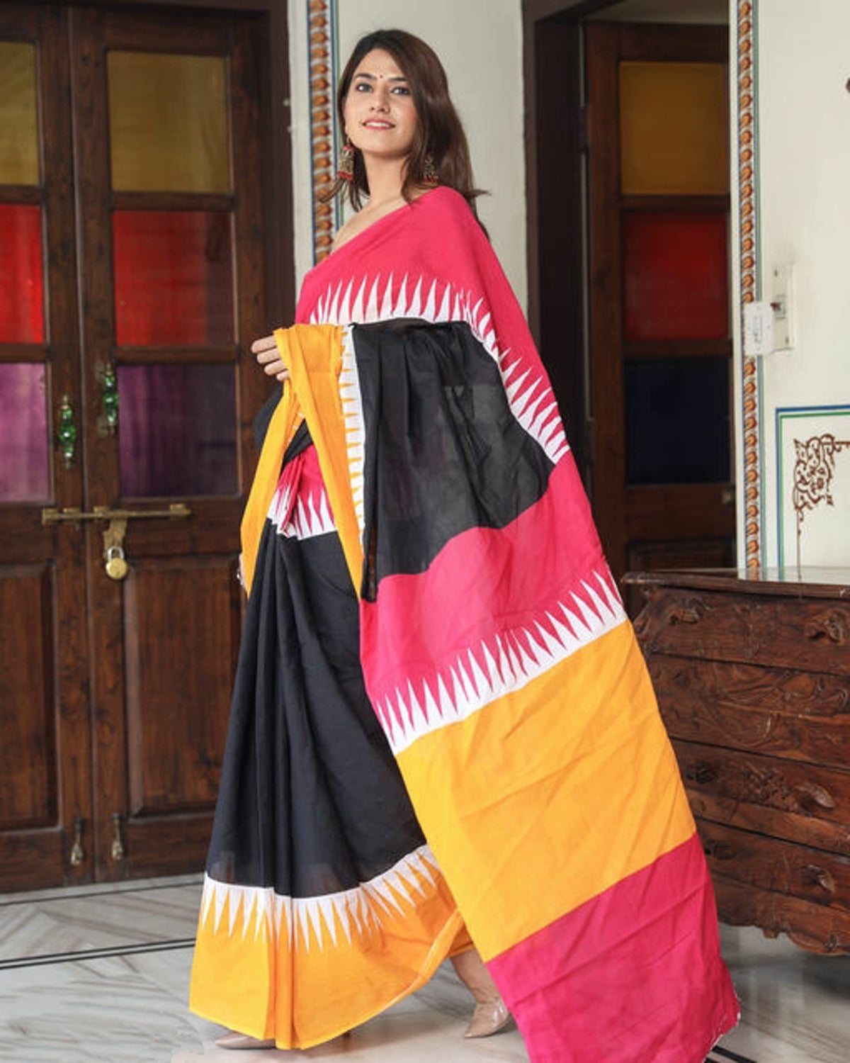 Designer Printed Cotton Saree