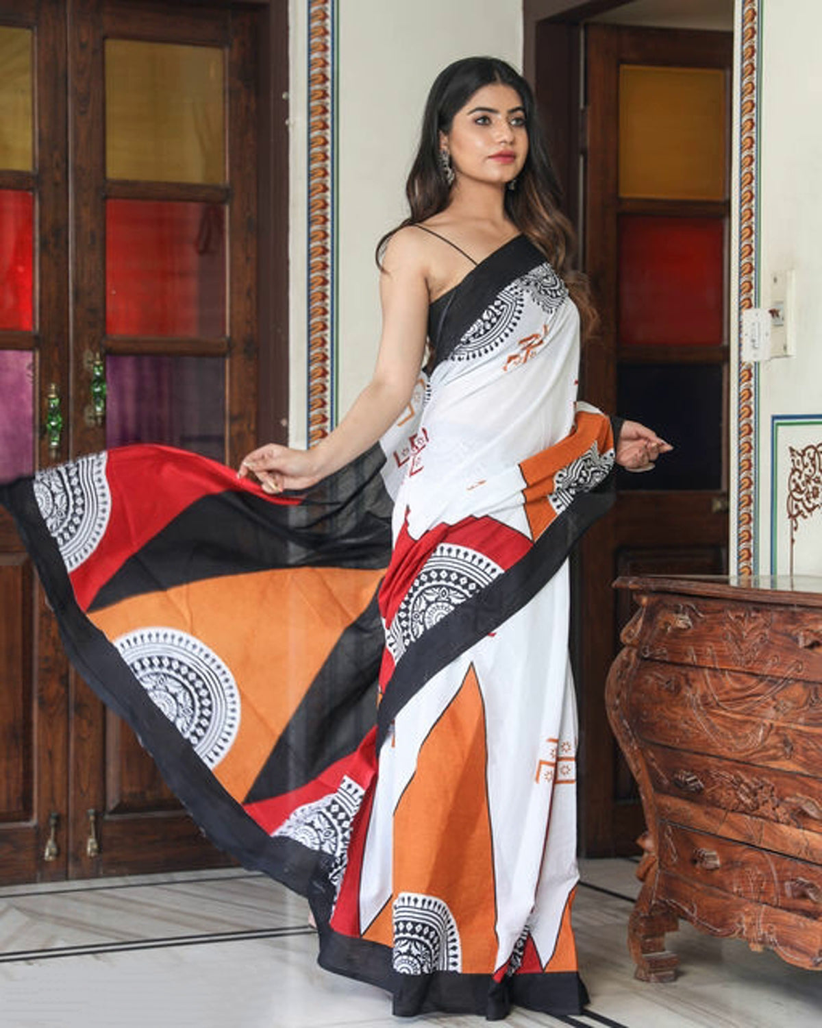 Women's Printed Cotton Saree