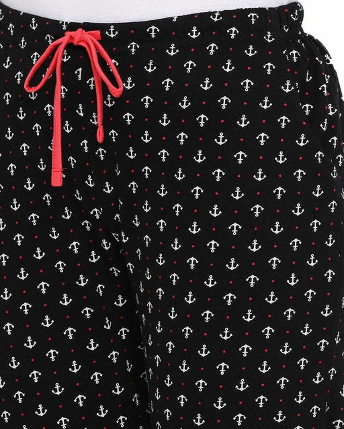 Women Printed Black Lounge Pants