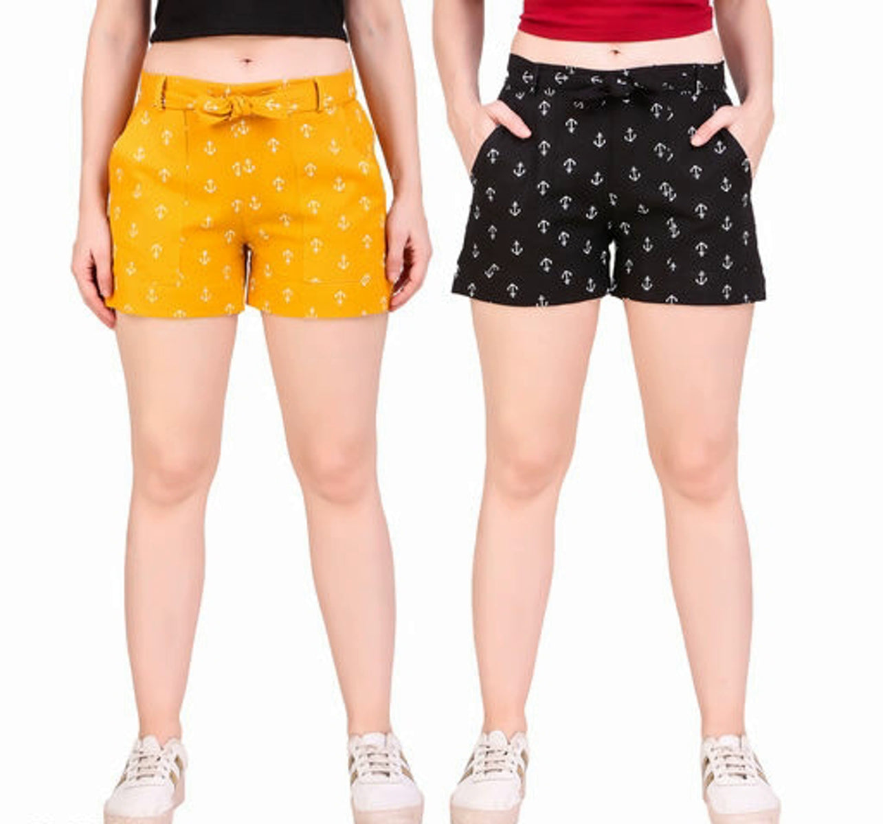 Women's Cotton Linen Shorts Combo