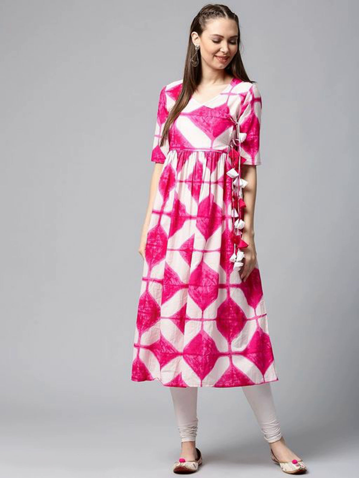 Women's Printed Cotton Anarkali Kurta