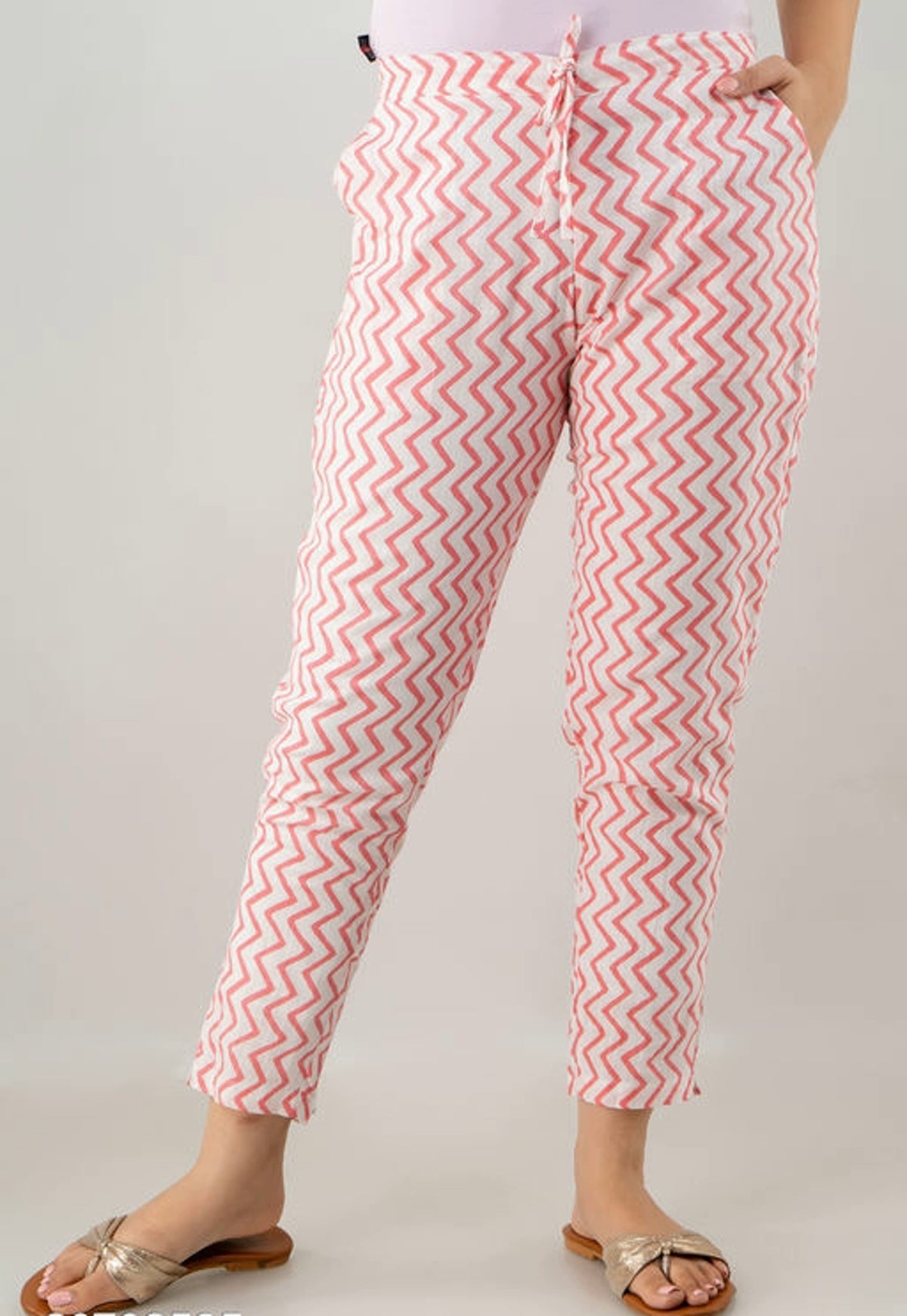 Women's Orange Printed Cotton Lounge Wear
