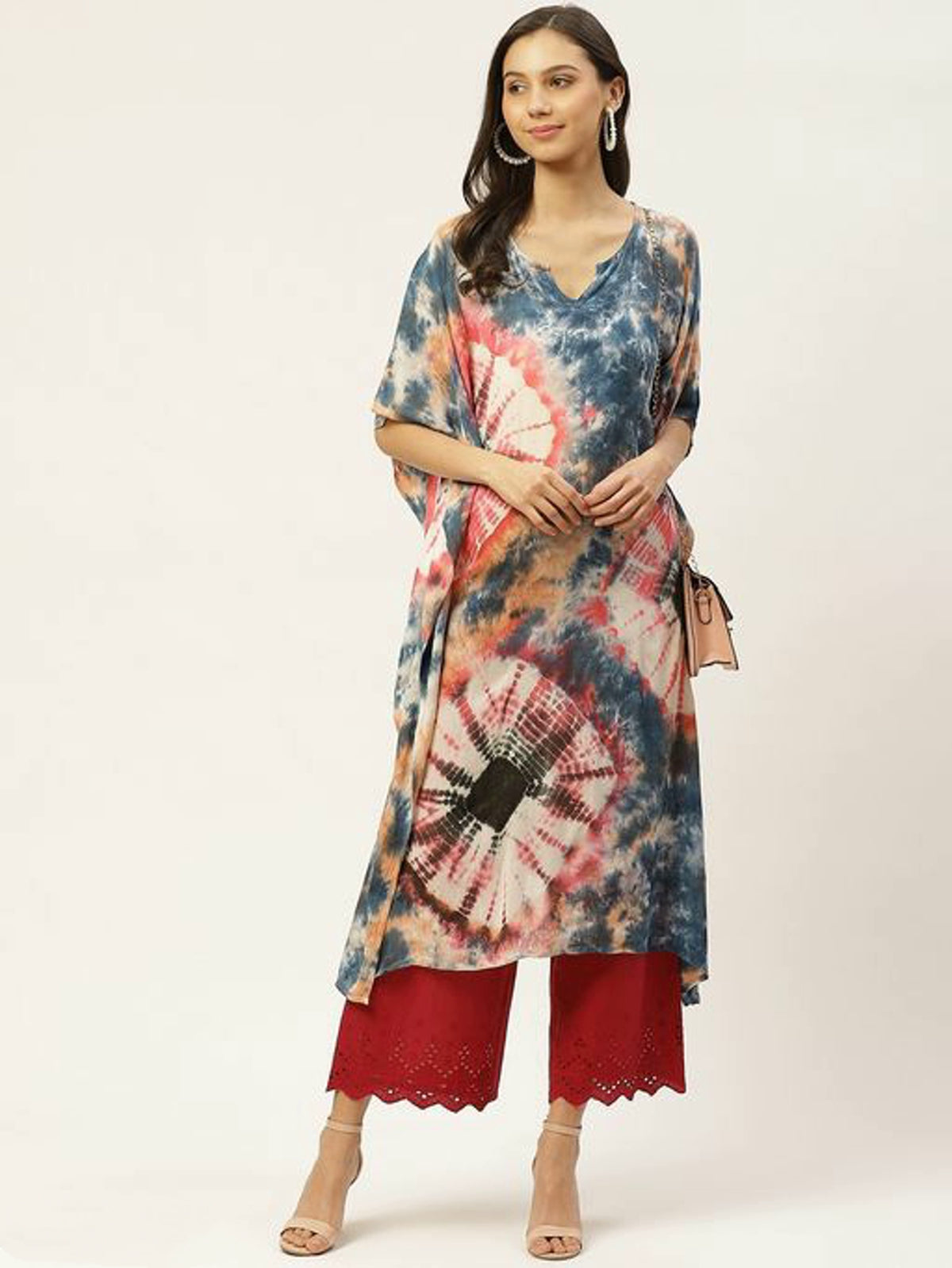 Women's Stylish Bandhani Crepe Kaftan