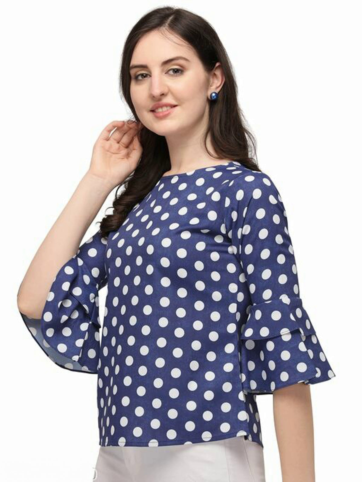 Ladies polka dot tops shop