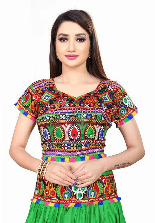 Green and Pink Navratri Lehenga Choli