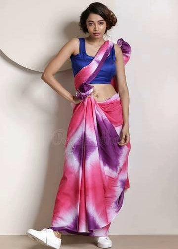 Designer Printed Cotton Mulmul Saree