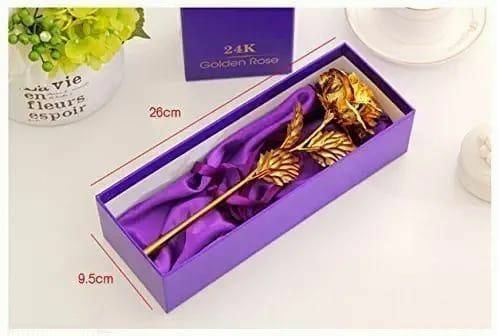 24K Golden Rose with Love Stand , Gift Box and Carry Bag - Best Valentine's Day Gift, Birthday Gifts Gold Dipped Rose (With Love Stand)