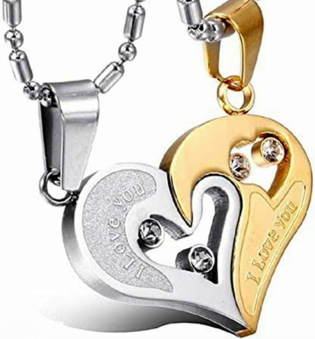 Valentines Day Couple Pendant with Chain Set