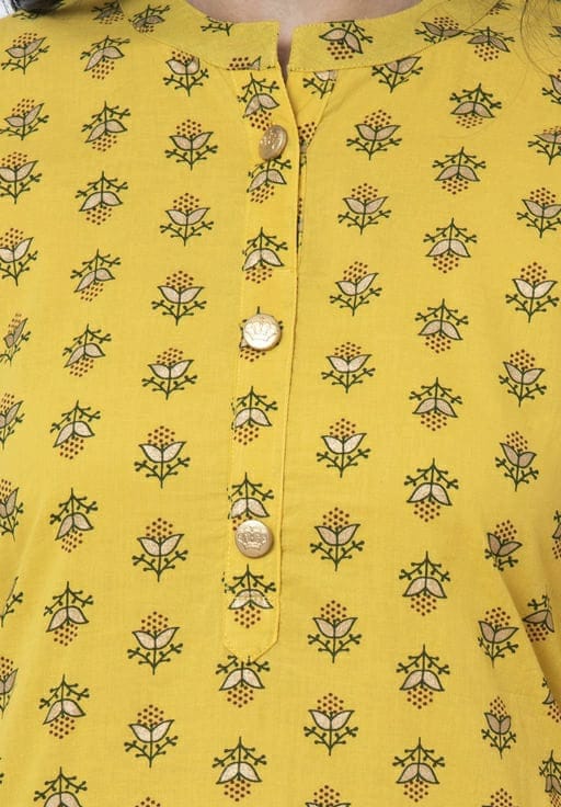 Women's Printed Cotton Office Wear Kurta Set
