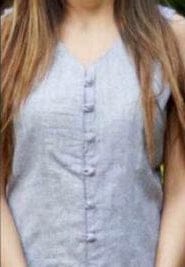 Women's Gray Khadi Cotton Sleeveless Kurta